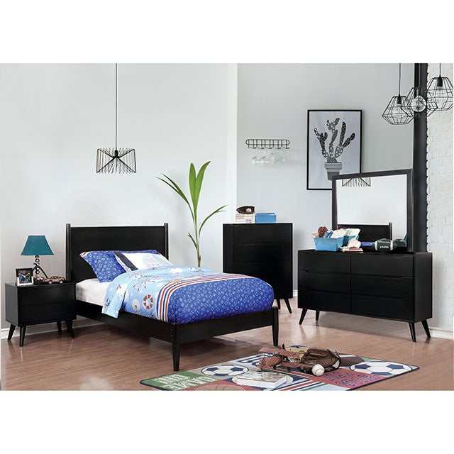Lennart Black Eastern King Bed - Ornate Home