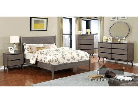 Lennart Gray 4 Pc. Twin Bedroom Set w/ Oval Mirror - Ornate Home