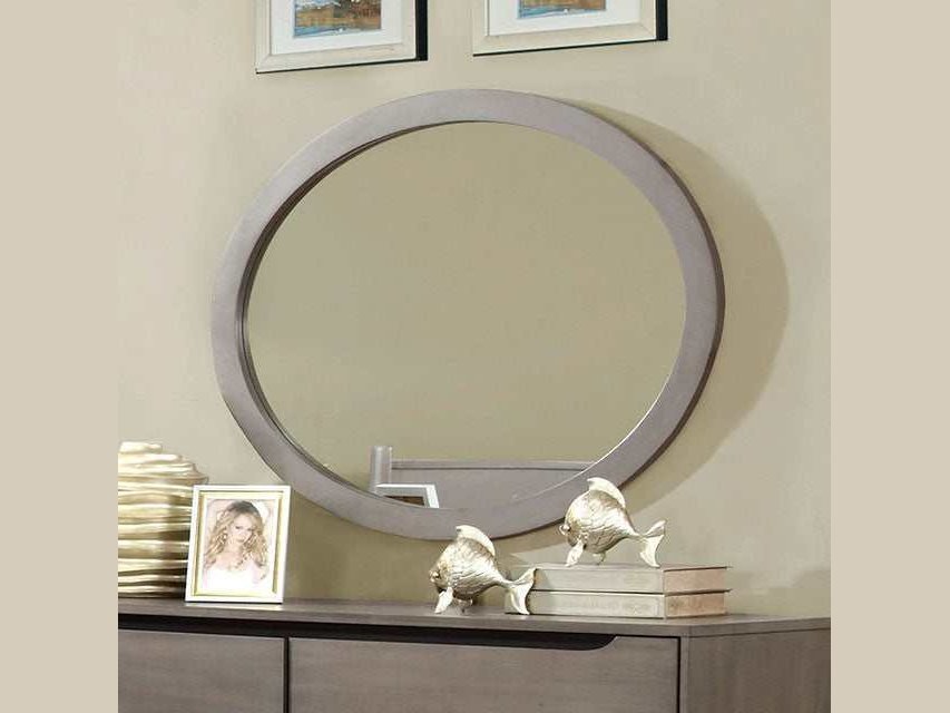 Lennart Gray Oval Mirror - Ornate Home