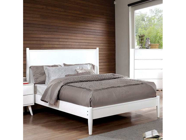 Lennart White Eastern King Bed - Ornate Home
