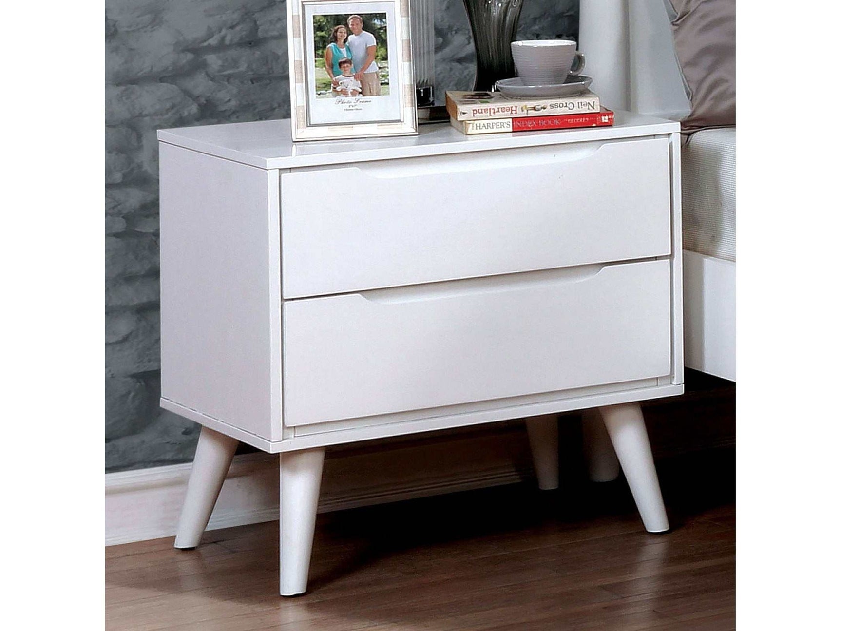 Lennart White Nightstand - Ornate Home