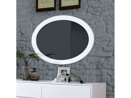 Lennart White Oval Mirror - Ornate Home