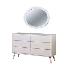 Lennart White Oval Mirror - Ornate Home