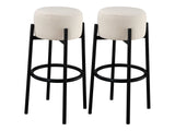 Leonard White / Black Bar Stool (Set of 2) - Ornate Home