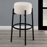 Leonard White / Black Bar Stool (Set of 2) - Ornate Home