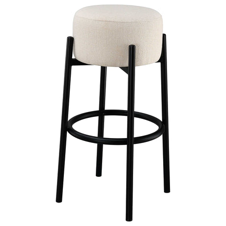 Leonard White / Black Bar Stool (Set of 2) - Ornate Home