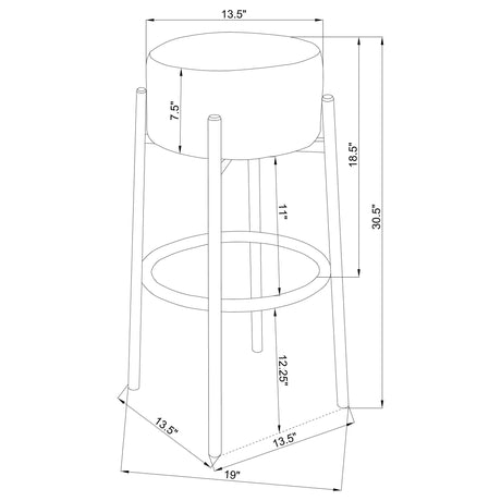 Leonard White / Black Bar Stool (Set of 2) - Ornate Home