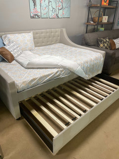 Lianna Fog Fabric Uph. Full Daybed w/Twin Trundle - Ornate Home
