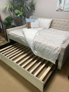 Lianna Fog Fabric Uph. Full Daybed w/Twin Trundle - Ornate Home