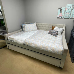 Lianna Fog Fabric Uph. Full Daybed w/Twin Trundle - Ornate Home