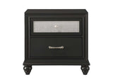 Lila Black Nightstand - Ornate Home