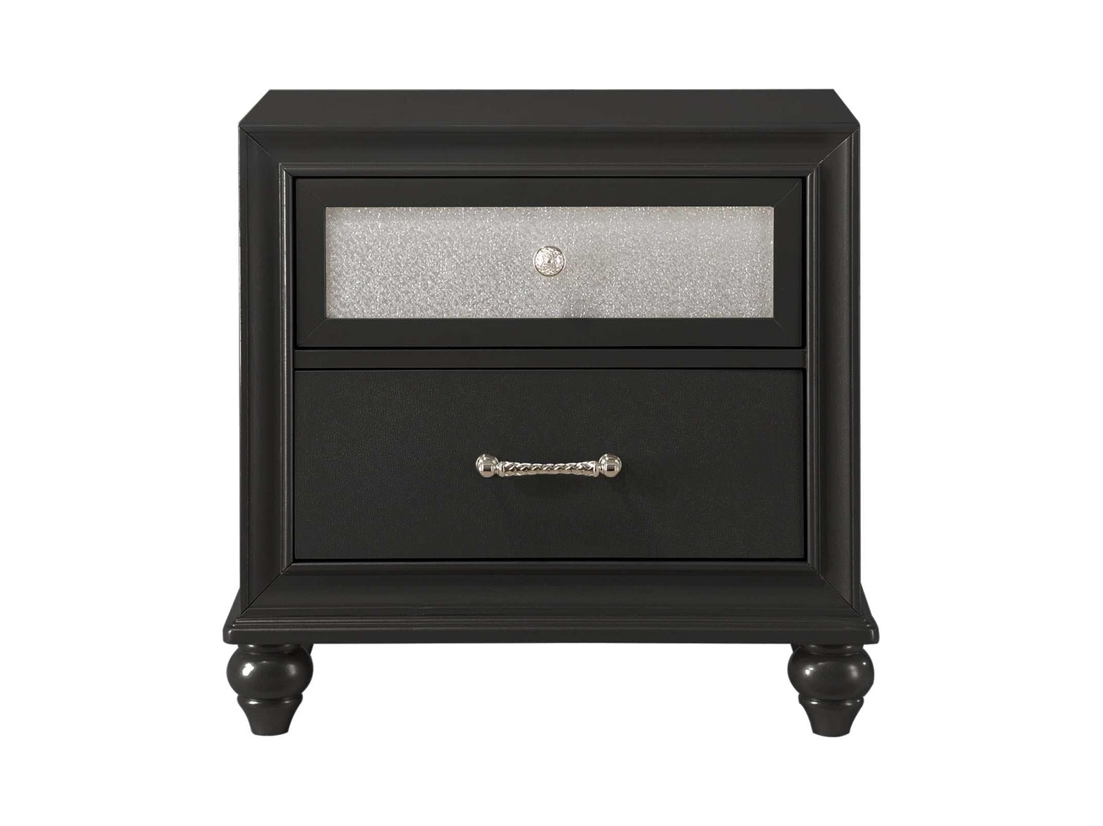 Lila Black Nightstand - Ornate Home