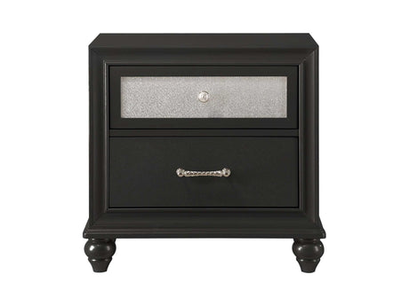 Lila Black Nightstand - Ornate Home