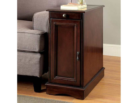 Lilith Cherry Side Table w/ USB - Ornate Home