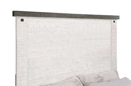 Lilith Grey / Distress White Queen Bed - Ornate Home