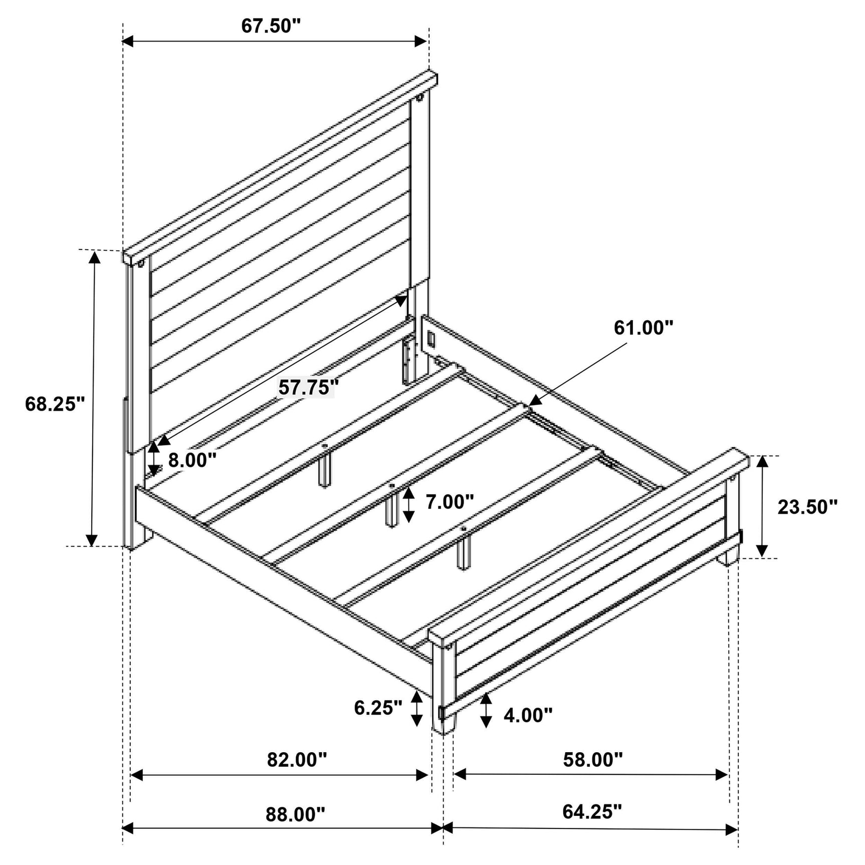 Lilith Grey / Distress White Queen Bed - Ornate Home