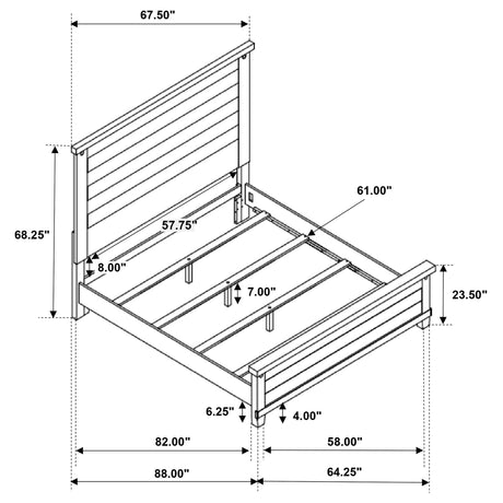 Lilith Grey / Distress White Queen Bed - Ornate Home