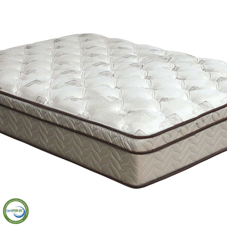 Lilium White/Brown 13" Euro Pillow Top Twin Mattress - Ornate Home
