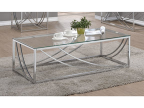 Lille Chrome Glass Top Rectangular Coffee Table - Ornate Home