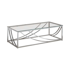 Lille Chrome Glass Top Rectangular Coffee Table - Ornate Home
