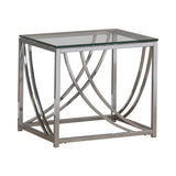 Lille Chrome Glass Top Square End Table - Ornate Home