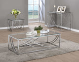 Lille Chrome Glass Top Square End Table - Ornate Home