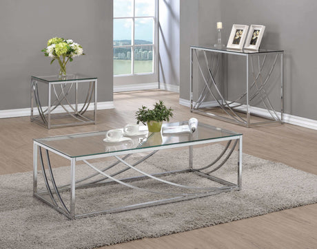 Lille Chrome Glass Top Square End Table - Ornate Home