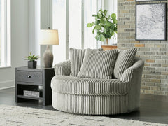 Lindyn Fog Oversized Swivel Accent Chair - Ornate Home