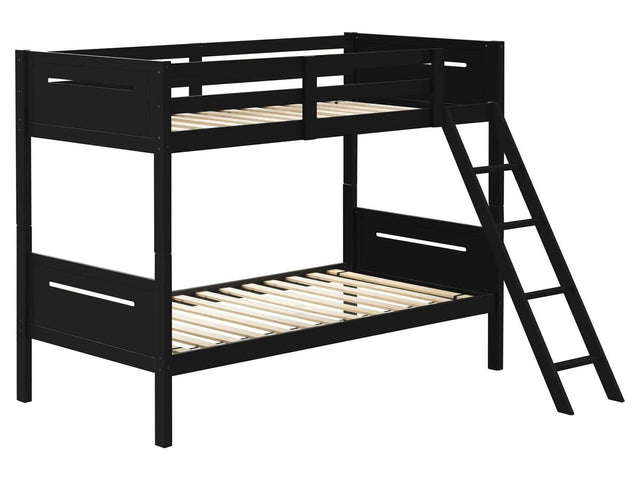 Littleton Black Twin / Twin Bunk Bed - Ornate Home