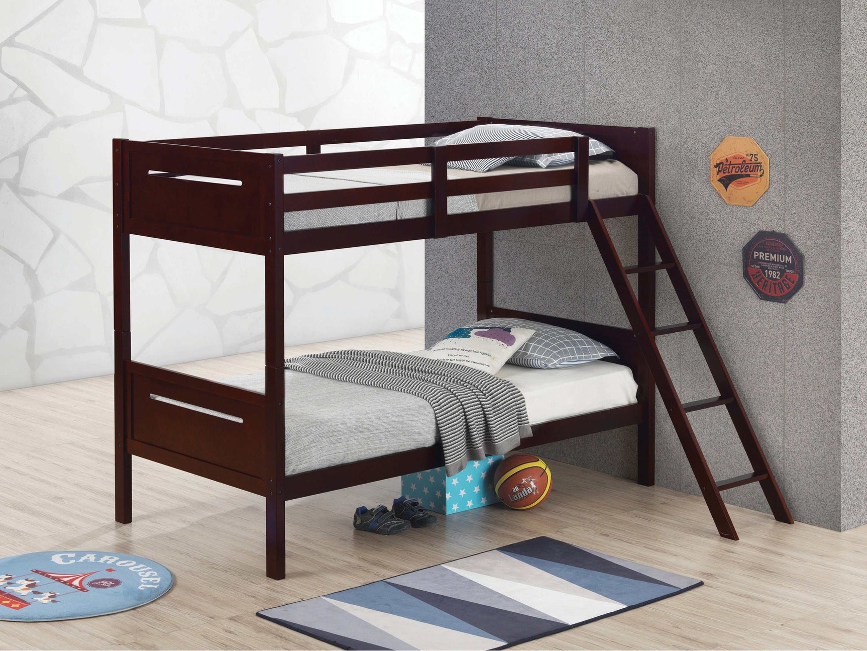 Littleton Espresso Twin/Twin Bunk Bed - Ornate Home