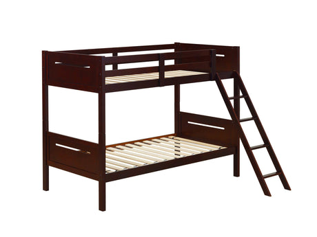 Littleton Espresso Twin/Twin Bunk Bed - Ornate Home