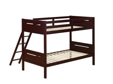 Littleton Espresso Twin/Twin Bunk Bed - Ornate Home