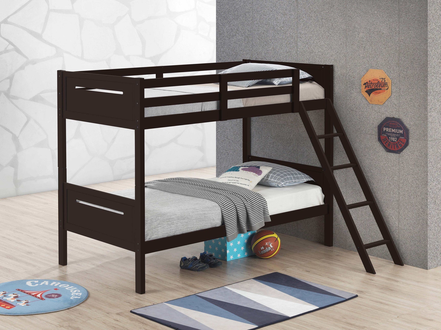 Littleton Espresso Twin / Twin Bunk Bed - Ornate Home