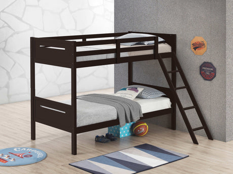 Littleton Espresso Twin / Twin Bunk Bed - Ornate Home