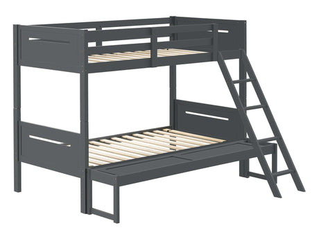 Littleton Grey Twin / Full Bunk Bed - Ornate Home