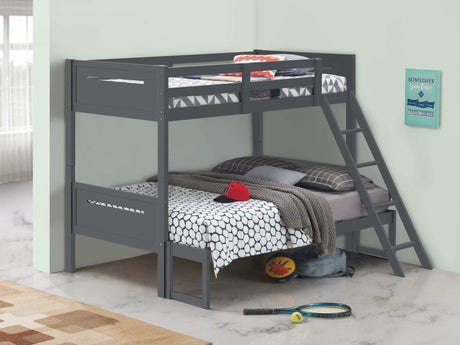 Littleton Grey Twin / Full Bunk Bed - Ornate Home