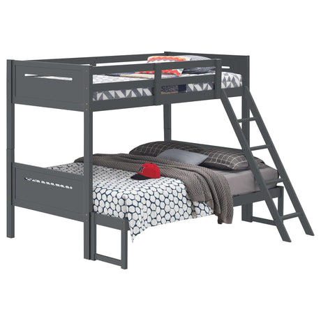Littleton Grey Twin / Full Bunk Bed - Ornate Home