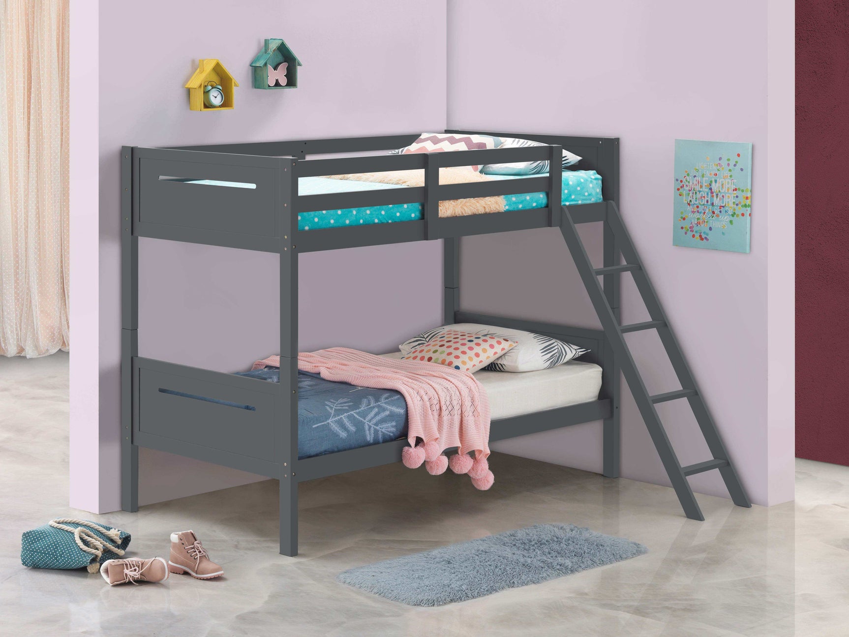 Littleton Grey Twin / Twin Bunk Bed - Ornate Home
