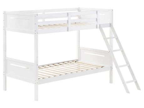 Littleton White Twin / Twin Bunk Bed - Ornate Home