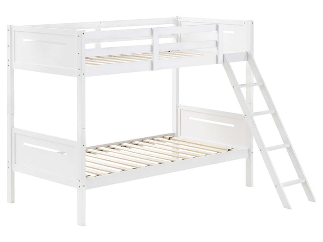 Littleton White Twin / Twin Bunk Bed - Ornate Home