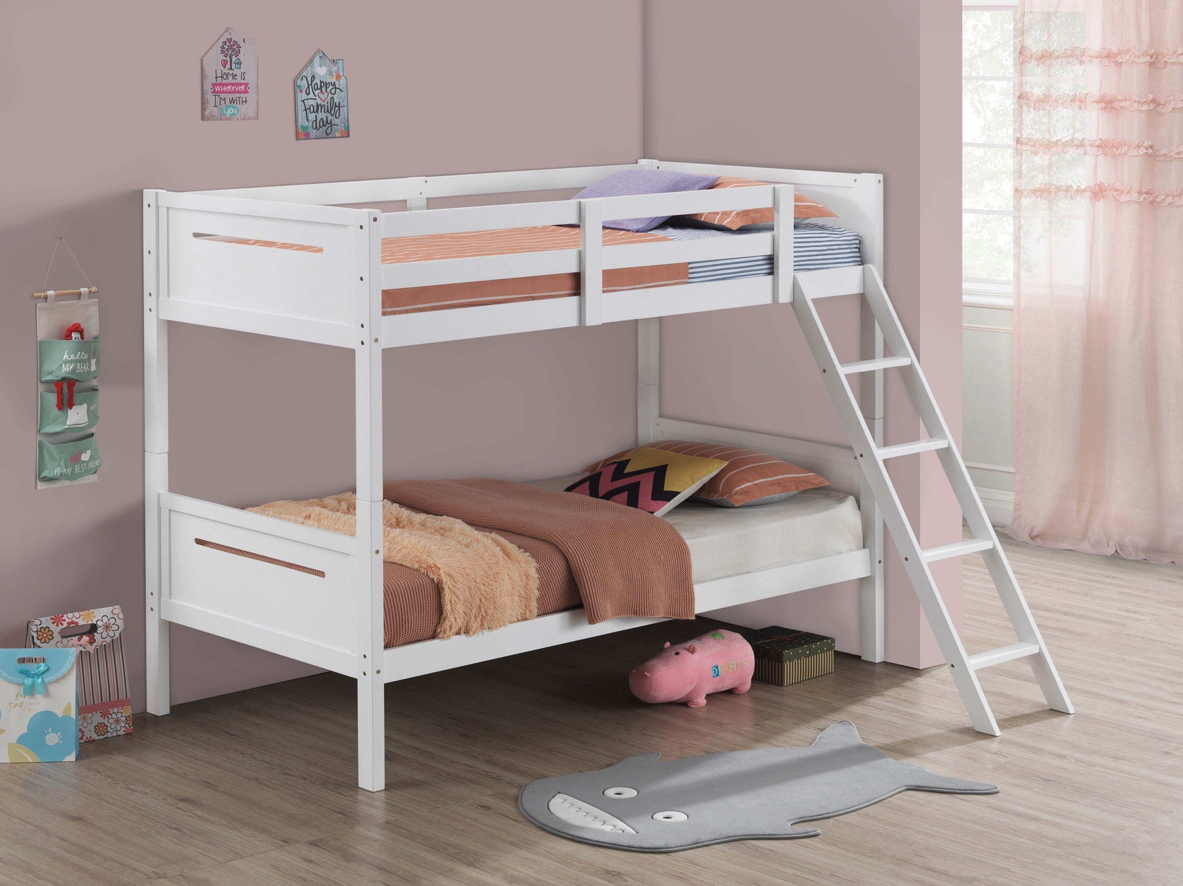 Littleton White Twin / Twin Bunk Bed - Ornate Home