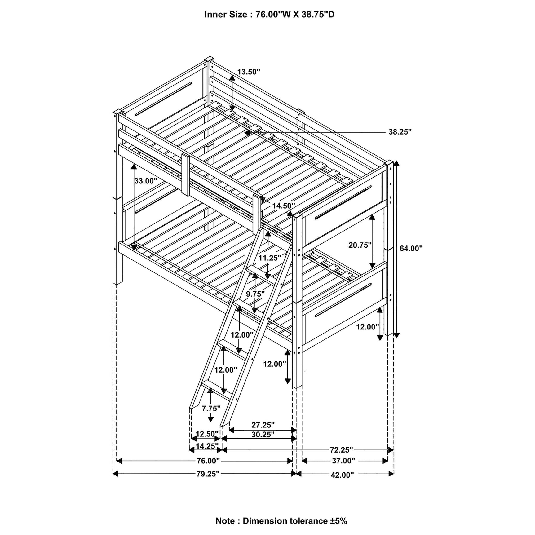Littleton White Twin / Twin Bunk Bed - Ornate Home