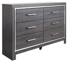 Lodanna Gray King Panel Bed w/ LED & Storage FB Bedroom Set / 4pc - Ornate Home