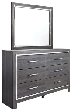 Lodanna Gray King Panel Bed w/ LED & Storage FB Bedroom Set / 4pc - Ornate Home