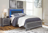 Lodanna Gray Queen Panel Bed w/ LED Bedroom Set / 4pc - Ornate Home