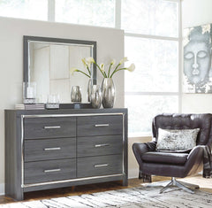 Lodanna Gray Queen Panel Bed w/ LED Bedroom Set / 4pc - Ornate Home