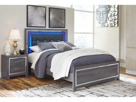 Lodanna Gray Queen Panel Bed w/ LED - Ornate Home