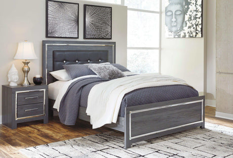 Lodanna Gray Queen Panel Bed w/ LED - Ornate Home
