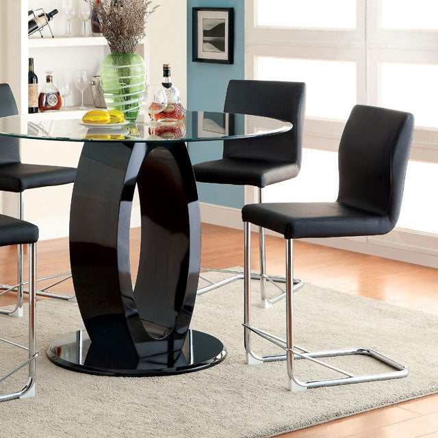 Lodia Black Round Counter Height Table - Ornate Home