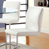 Lodia White & Chrome Counter Ht. Chair (Set of 2) - Ornate Home